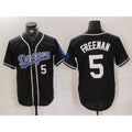Los Angeles Dodgers #5 Freddie Freeman Number Black Fotopoulosg Cool Base With Patch Stitched Jerseys