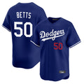 Los Angeles Dodgers #50 Mookie Betts Player Royal Fotopoulosg Limited Home Stitched Jerseys