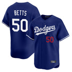 Los Angeles Dodgers #50 Mookie Betts Player Royal Fotopoulosg Limited Home Stitched Jerseys