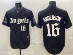 Los Angeles Angels #16 Garret Anderson Black Fotopoulosg 'Gothic Halo Edition' Vapor Limited Stitched Jersey