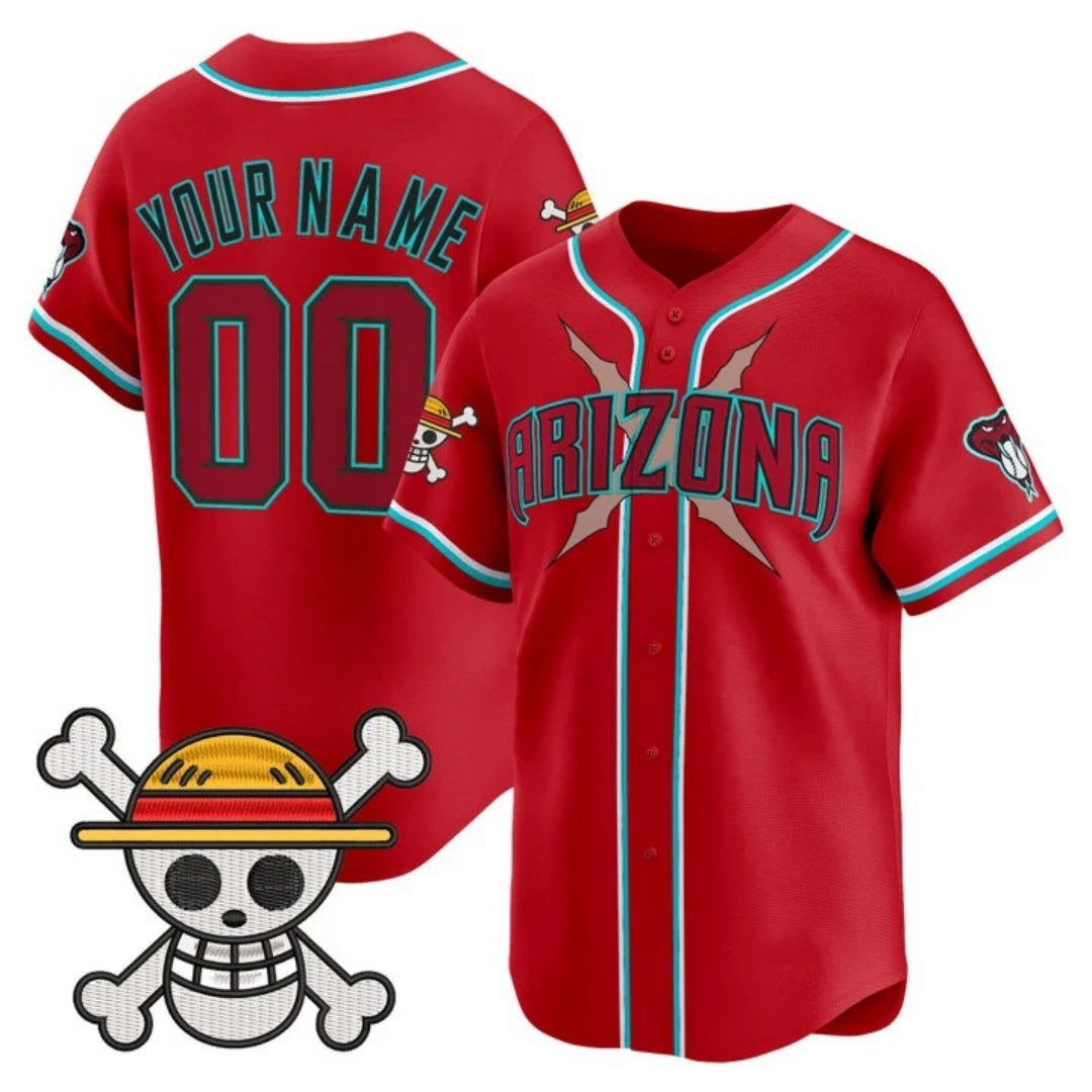 Custom Arizona Diamondbacks x One Piece Red Fotopoulosg Vapor Premier Limited Jersey - Stitched