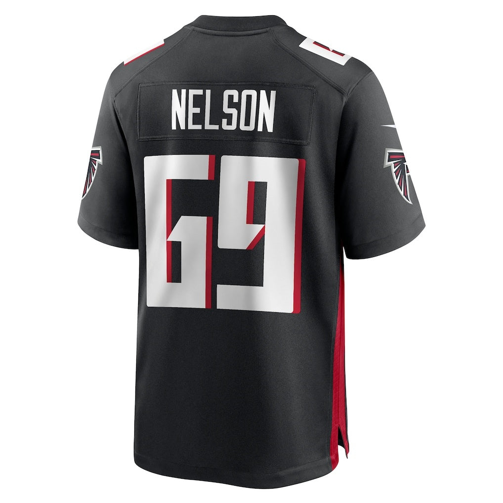 A.Falcons #69 Jack Nelson Black Fotopoulosg Team Game Jersey