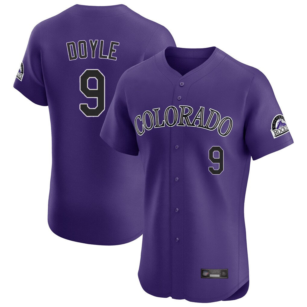 Colorado Rockies #9 Brenton Doyle Player Purple Fotopoulosg Limited Elite Home Stitched Jerseys