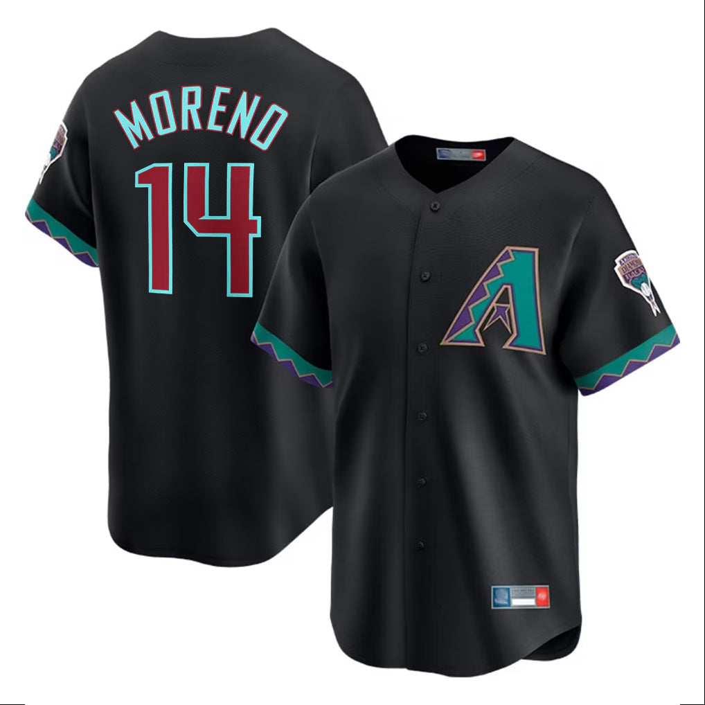 Arizona Diamondbacks #14 Gabriel Moreno Player Black Fotopoulosg Fashion Out Home Game Stitched Jerseys