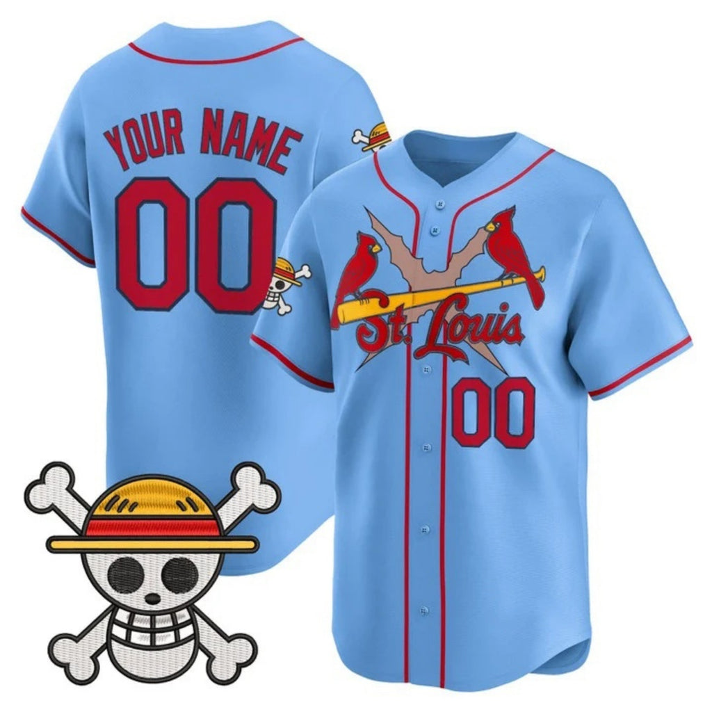 Custom St. Louis Cardinals x One Piece Blue Fotopoulosg Vapor Premier Limited Jersey - Stitched