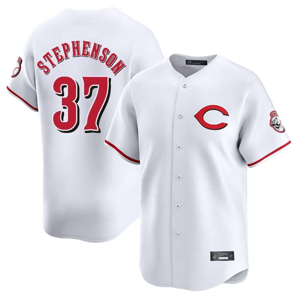 Cincinnati Reds #37 Tyler Stephenson Player White Fotopoulosg Limited Home Stitched Jerseys