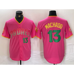 San Diego Padres #13 Manny Machado Pink Fotopoulosg Cool Base Stitched Jerseys