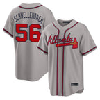Atlanta Braves #56 Spencer Schwellenbach Player Gray Fotopoulosg Home Game Stitched Jerseys