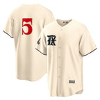 Texas Rangers #5 Corey Seager Cream Fotopoulosg 2023 City Connect Cool Base Stitched Jersey