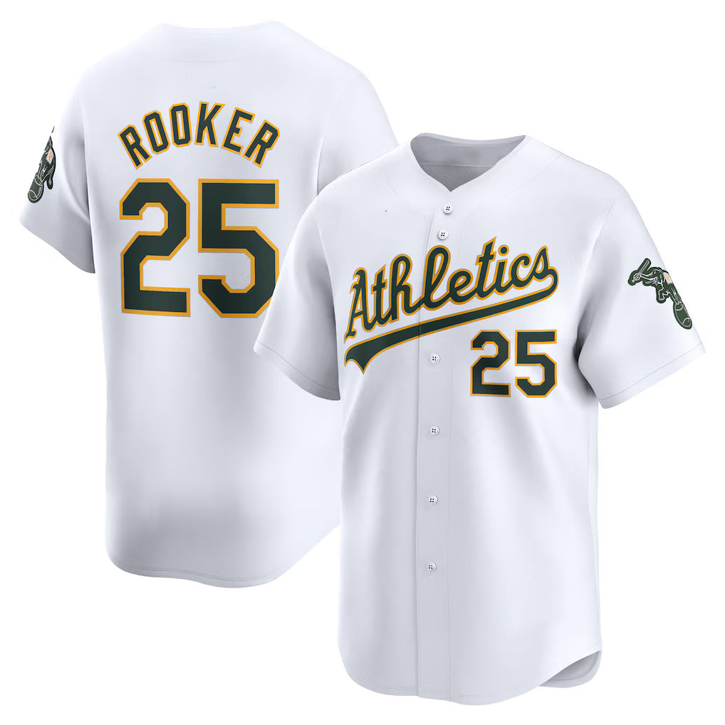 Oakland Athletics #25 Brent Rooker White Fotopoulosg Home Limited Player Jersey