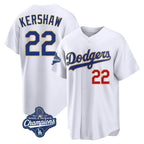 Los Angeles Dodgers #22 Clayton Kershaw Player Gold White Fotopoulosg World Series Meet 2026 Collection Stadium Limited Stitched Jerseys