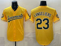 Oakland Athletics #23 Shea Langeliers 2026 Yellow Fotopoulosg Alternate Sacramento Celebrating 125 Years Vapor Limited Stitched Jersey