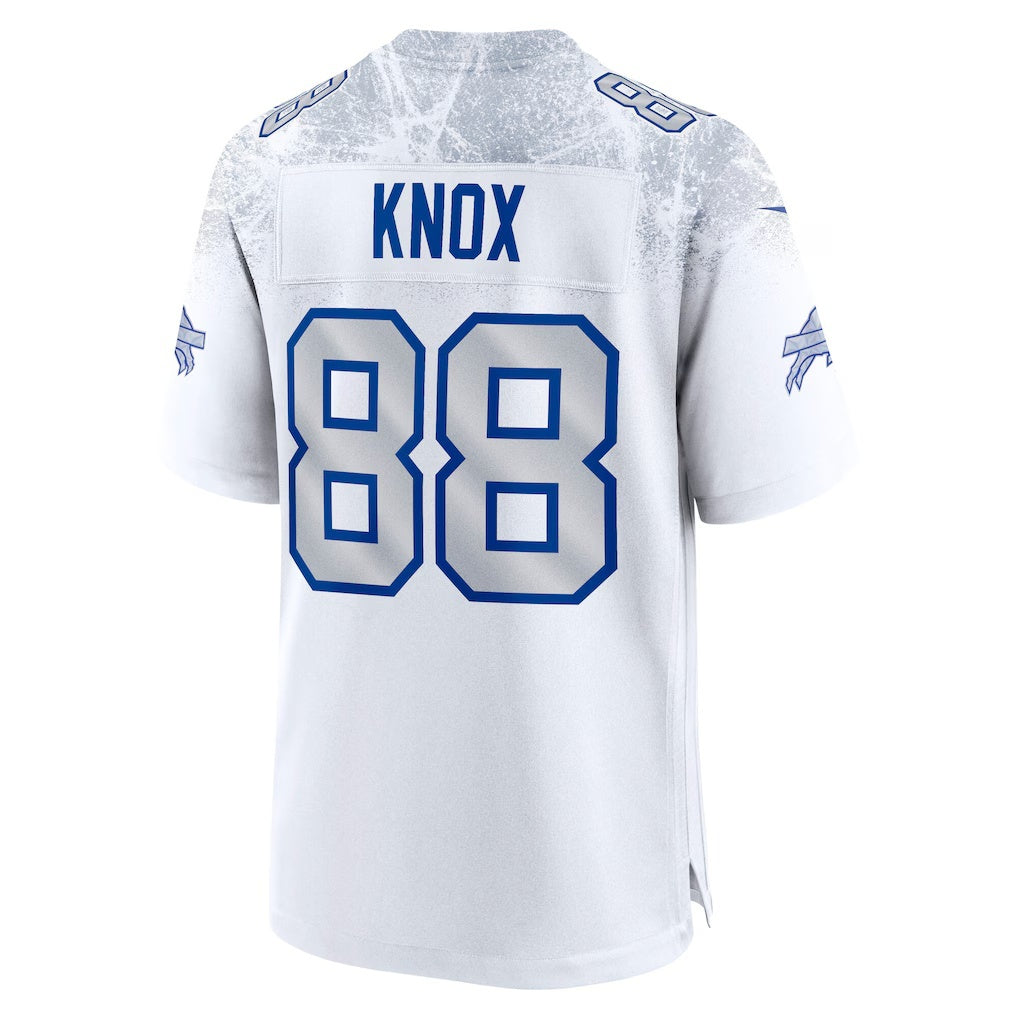 B.Bills #88 Dawson Knox White Fotopoulosg 2025 Rivalries Collection Game Jersey