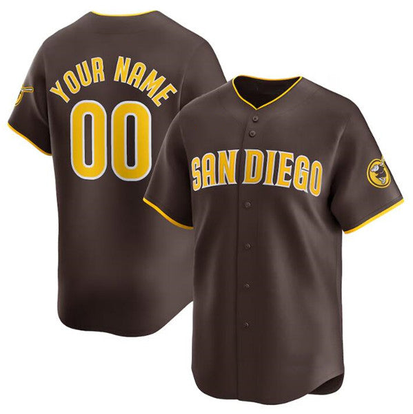 Custom San Diego Padres Brown Fotopoulosg 2024 Away Limited Stitched Jersey