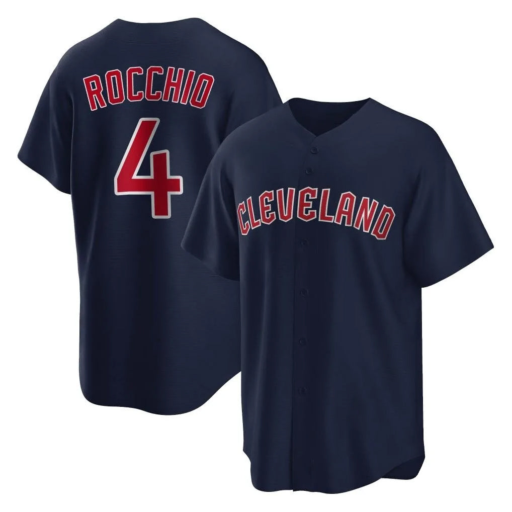 Cleveland Guardians #4 Brayan Rocchio Player Navy Fotopoulosg Game Home Stitched Jerseys