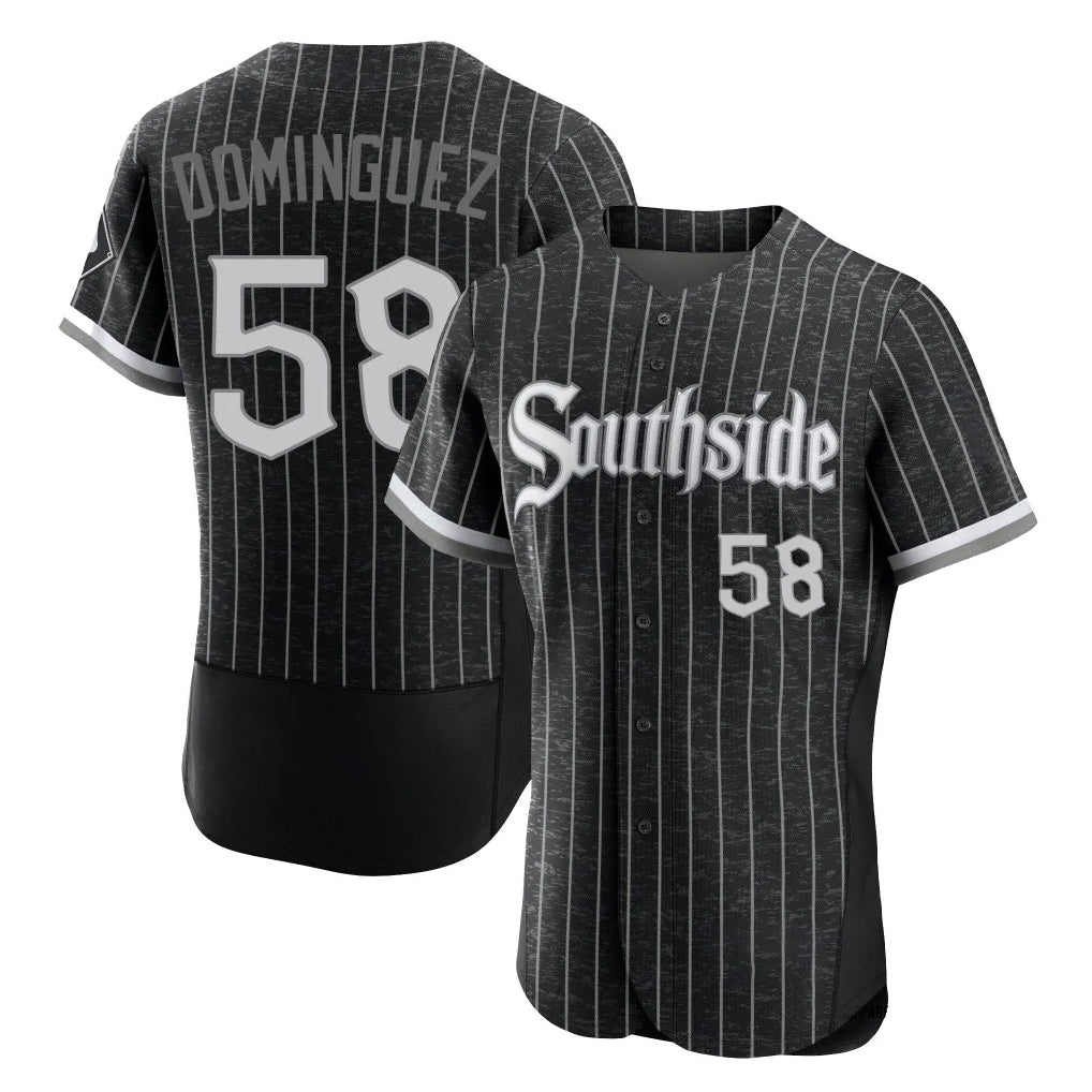Chicago White Sox #58 Seranthony Dominguez Player Black Fotopoulosg City Connect Limited Elite Home Stitched Jerseys