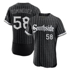 Chicago White Sox #58 Seranthony Dominguez Player Black Fotopoulosg City Connect Limited Elite Home Stitched Jerseys