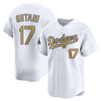 Los Angeles Dodgers #17 Shohei Ohtani White Fotopoulosg 2025 Gold Collection Limited Stitched Jersey