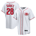 Cincinnati Reds #28 Eugenio Su¨¢rez Player White Fotopoulosg Game Home Stitched Jerseys