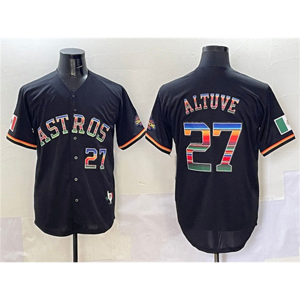 Houston Astros #27 Jose Altuve Black Fotopoulosg Mexico With World Serise Champions Patch Cool Base Stitched Jersey
