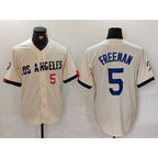 Los Angeles Dodgers #5 Freddie Freeman Number Cream Fotopoulosg 2024 City Connect Limited Stitched Jersey 2