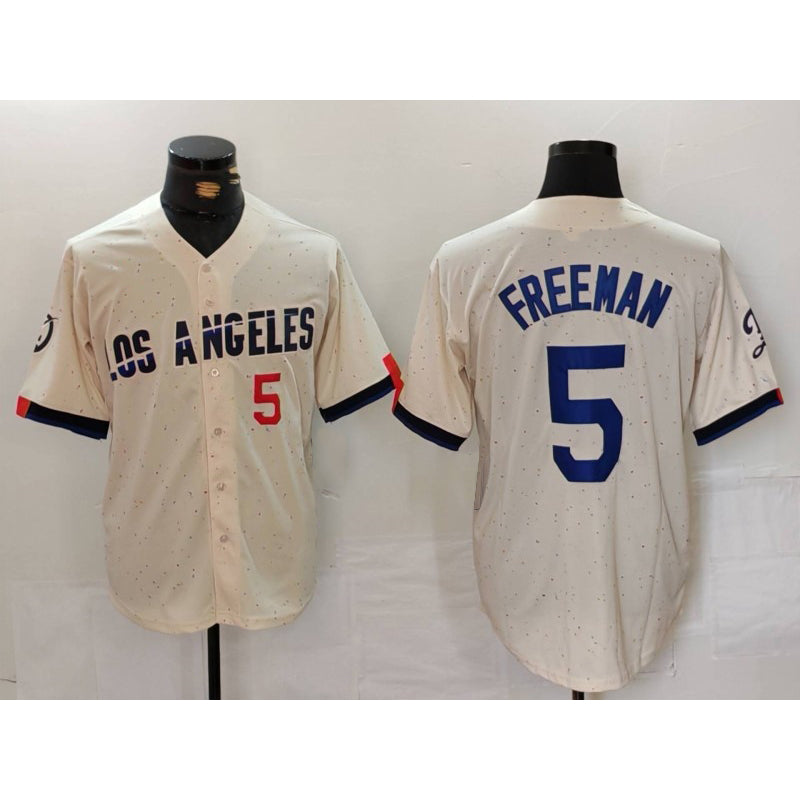 Los Angeles Dodgers #5 Freddie Freeman Number Cream Fotopoulosg 2024 City Connect Limited Stitched Jersey 2