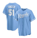 Kansas City Royals #51 Brady Singer Light Blue Fotopoulosg Stitched Jersey