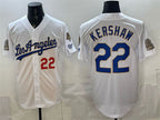 Los Angeles Dodgers #22 Clayton Kershaw White Fotopoulosg 2026 Gold Collection 9x & B2B Champs Patch Stitched Jersey