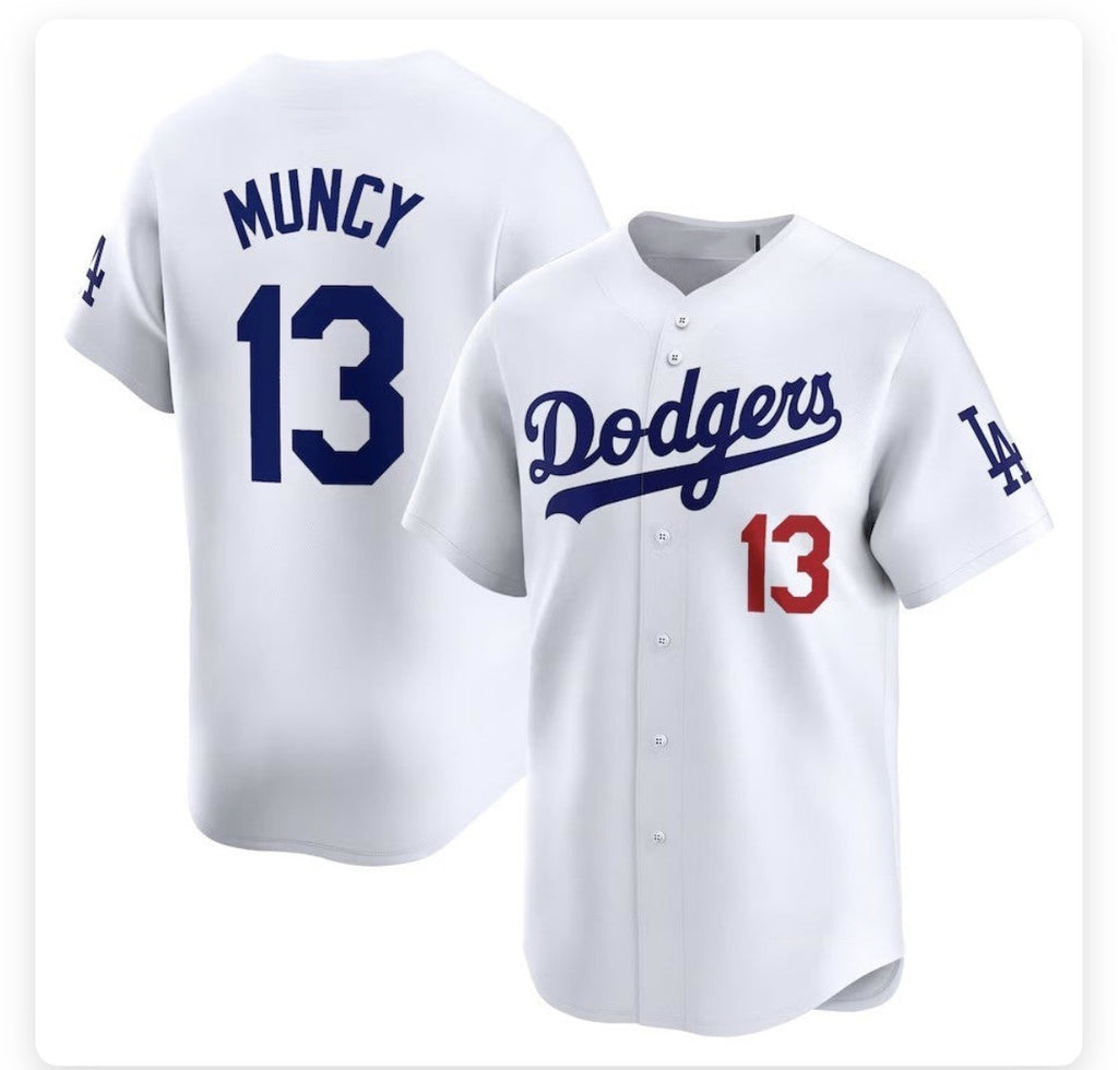 Los Angeles Dodgers #13 Max Muncy White Fotopoulosg Stitched Cool Base Jersey