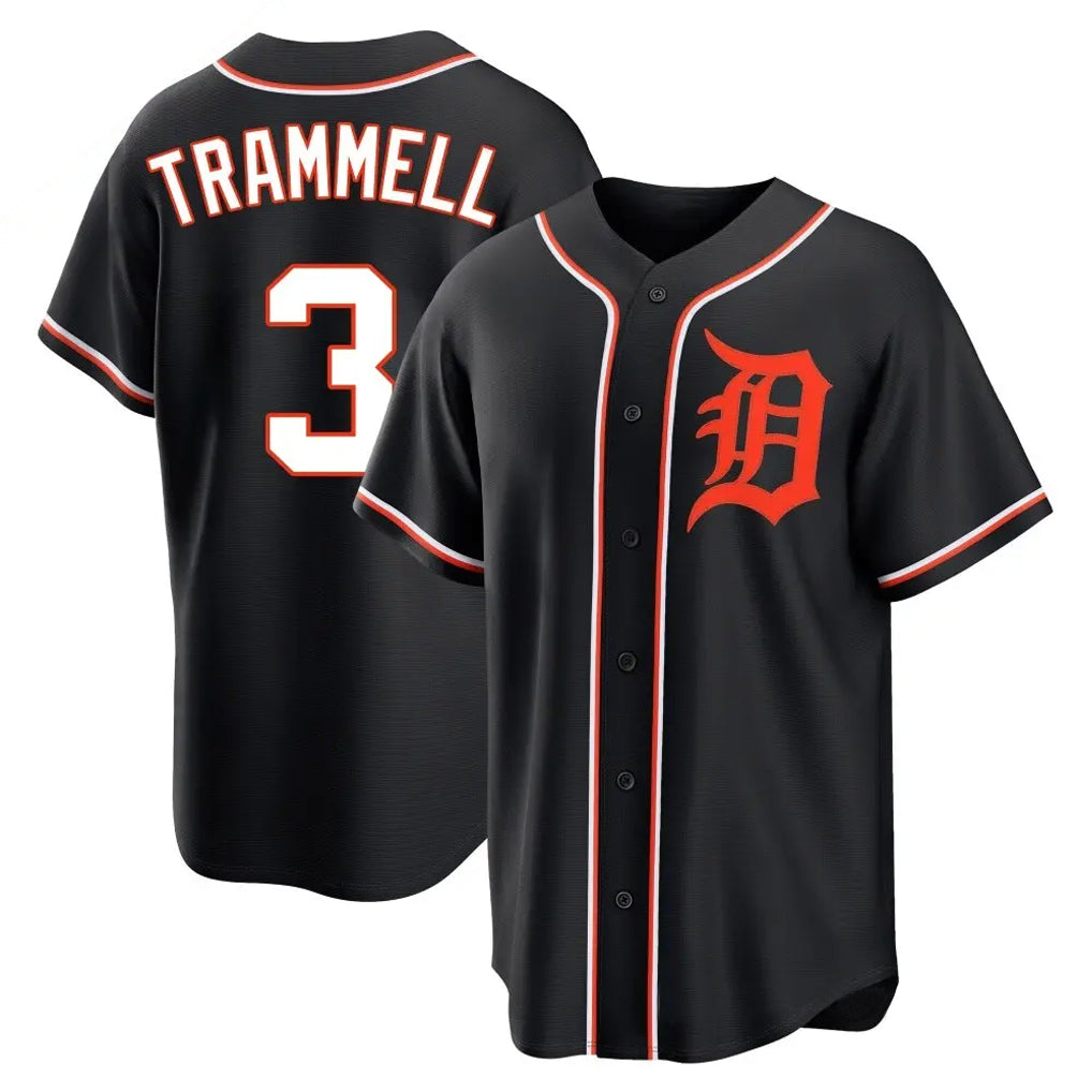 Detroit Tigers #3 Alan Trammell Player Black Fotopoulosg Fashion Out Home Game Stitched Jerseys