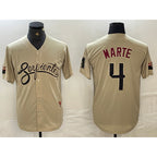 Arizona Diamondback #4 Ketel Marte 2021 Gold Fotopoulosg City Connect Cool Base Stitched Jersey