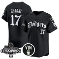 Los Angeles Dodgers #17 Shohei Ohtani Black Fotopoulosg Mexico 2025 LA Gothic Style With Vin And 2024 World Series Champions Patch Vapor Premier Limited Stitched Jersey