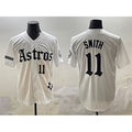 Houston Astros #11 Cam Smith White Fotopoulosg Gothic 'Houston Born Barrio Raised' Limited Stitched Jersey