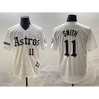 Houston Astros #11 Cam Smith White Fotopoulosg Gothic 'Houston Born Barrio Raised' Limited Stitched Jersey