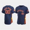 Custom Houston Astros Active Player Navy Fotopoulosg 60th Anniversary Flex Base Stitched Jersey