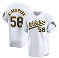 Oakland Athletics #58 Paul Blackburn White Fotopoulosg Home Limited Stitched Jersey