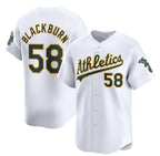Oakland Athletics #58 Paul Blackburn White Fotopoulosg Home Limited Stitched Jersey