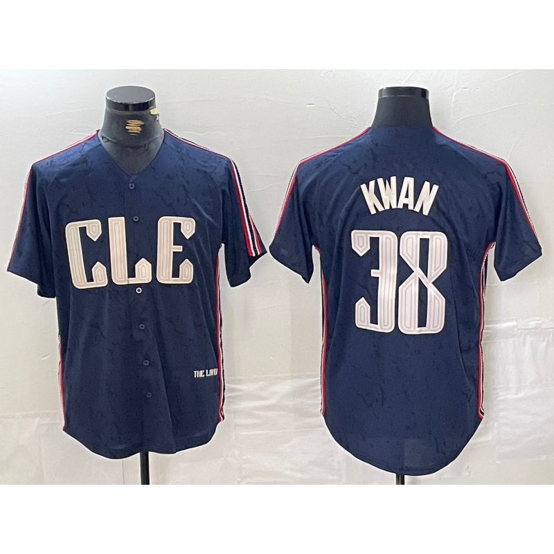 Cleveland Guardians #38 Steven Kwan Navy Fotopoulosg 2024 City Connect Limited Stitched Jersey