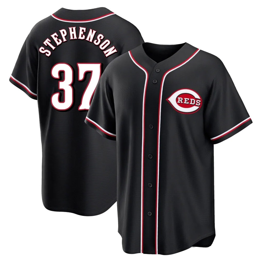 Cincinnati Reds #37 Tyler Stephenson Player Black Fotopoulosg Fashion Out Home Game Stitched Jerseys