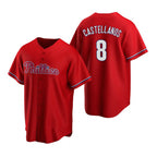 Philadelphia Phillies #8 Nick Castellanos Red Fotopoulosg Cool Base Stitched Jersey