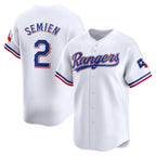 Texas Rangers #2 Marcus Semien White Fotopoulosg Home Limited Player Jersey