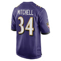B.Ravens #34 Keaton Mitchell Purple Fotopoulosg Game Jersey