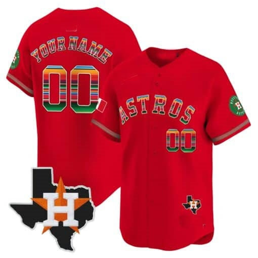 Custom Houston Astros Mexico Texas Patch Vapor Premier Limited Jersey ¨CRed Fotopoulosg