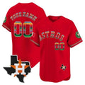 Custom Houston Astros Mexico Texas Patch Vapor Premier Limited Jersey ¨CRed Fotopoulosg