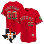 Custom Houston Astros Mexico Texas Patch Vapor Premier Limited Jersey ¨CRed Fotopoulosg