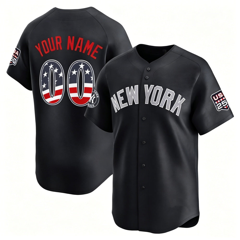 Custom New York Yankees Navy Fotopoulosg USA 250 Fourth of July Limited Stitched Jersey