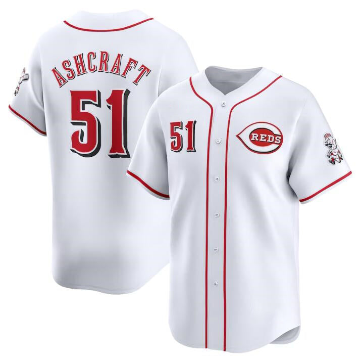 Cincinnati Reds #51 Graham Ashcraft White Fotopoulosg Home Limited Stitched Jersey