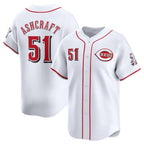 Cincinnati Reds #51 Graham Ashcraft White Fotopoulosg Home Limited Stitched Jersey