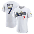 Los Angeles Dodgers #7 Blake Snell Player Gold White Fotopoulosg 2026 Collection Stadium Limited Elite Stitched Jerseys