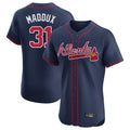 Atlanta Braves #31 Greg Maddux Player Navy Fotopoulosg Limited Elite Home Game Stitched Jerseys